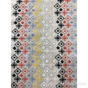 Six Colors Cross Design Cotton Embroider Fabric